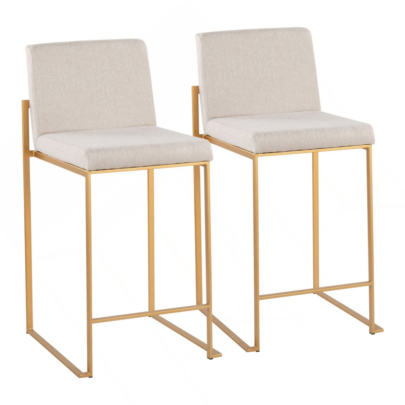 Tabouret de comptoir Fuji Contemporary, Doré, Beige