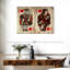 Ensemble de 2 pièces en bois pour le roi et la reine des cœurs sur toile-1271169483