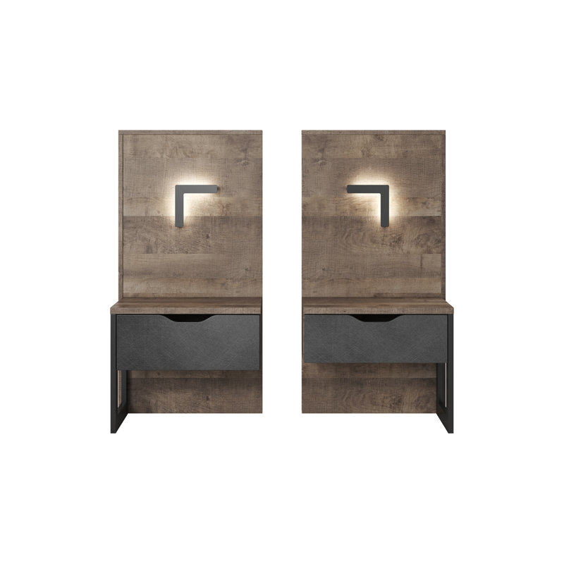 Minter 52cm W Plywood / Laminate Board Bedside Table