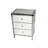 Celestia Mirrored 3-Drawer Stainless Steel Nightstand