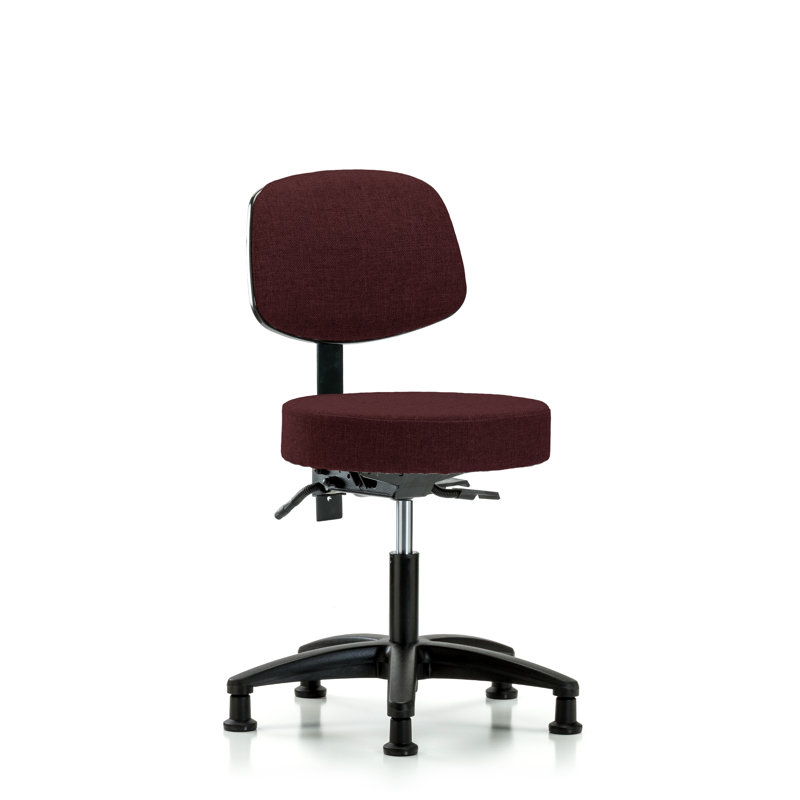Tabouret de laboratoire à hauteur ajustable Zoe, Patins, Bourgogne