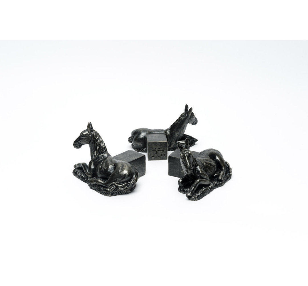 Horse Laying Bronze Coloured Planter Feet In Gift Box Jardinopia