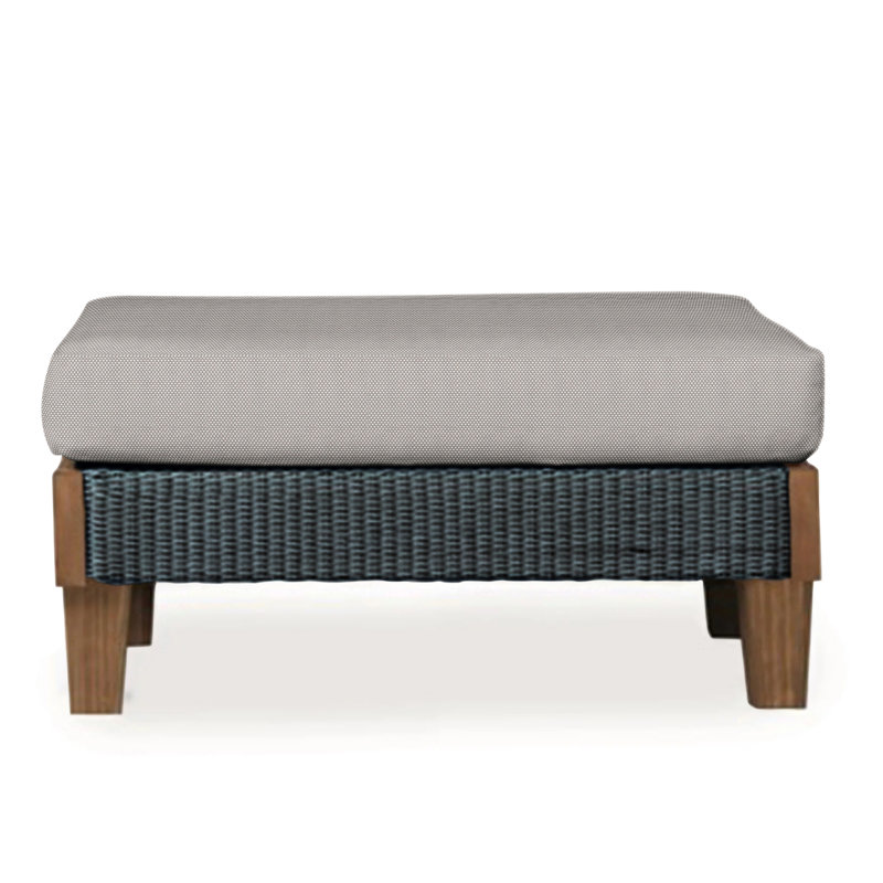 Catalina Outdoor Ottoman, Sailcloth Seagull, Ebony