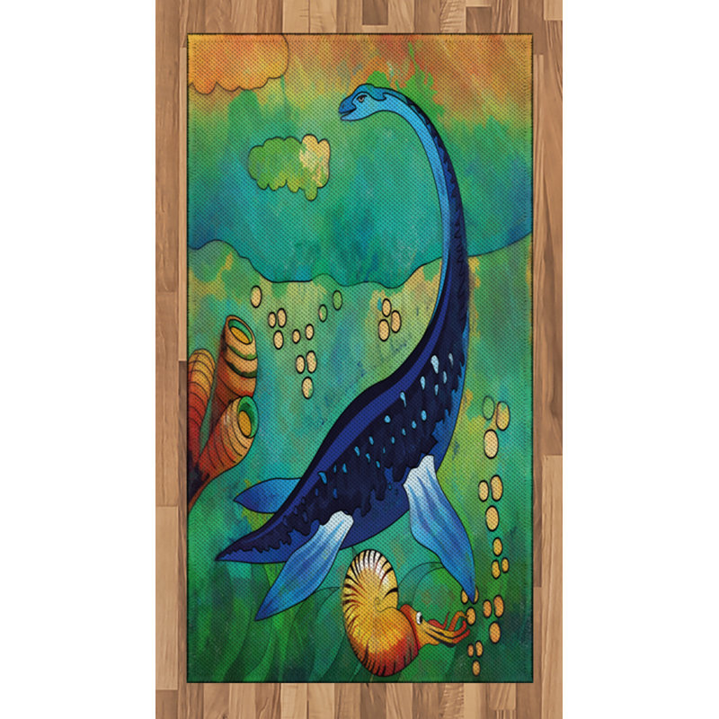 Dinosaur High Density Long Fiber Poly Threads Decorative Area Rug Carpet, Rectangle 2'7" x 5'