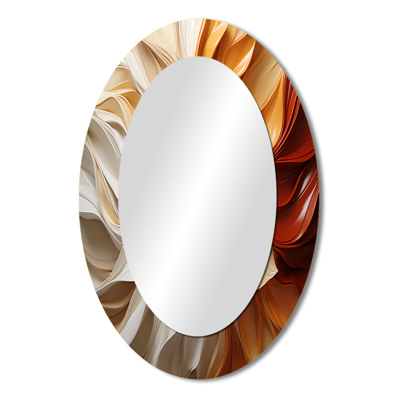 Sunlit Spiral - Miroir mural moderne ovale, 36 po x 24 po