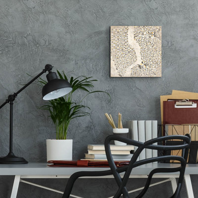 Art mural en verre Ivy Bronx «Neutral New York Map» par Laura Marshall