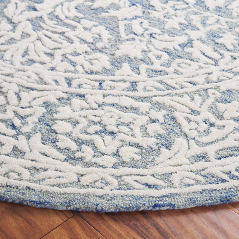 Ebtisaam Hand Tufted Wool And Cotton With Latex Oriental Rug, Round 6'