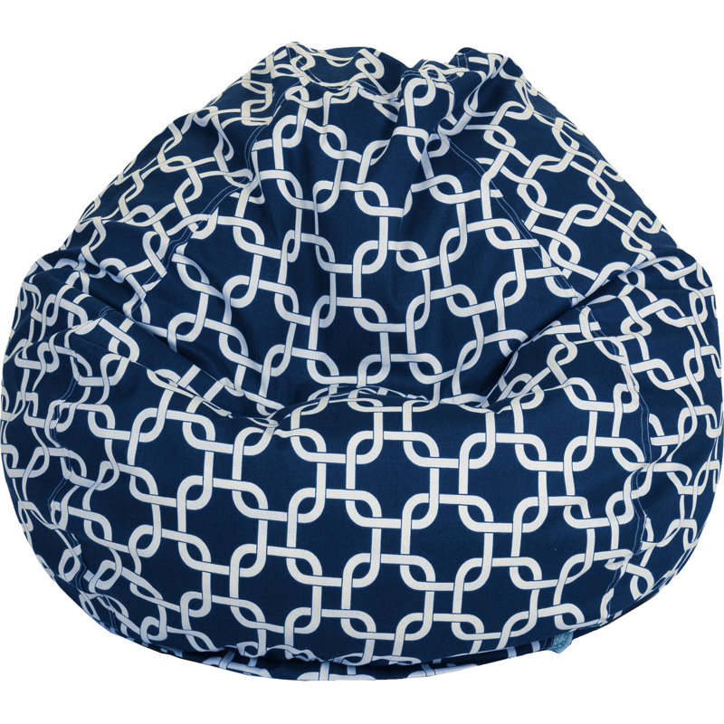 fauteuil sac de pois Banas, H 23 po x l 35 po x p 35 po, Polyester bleu marine