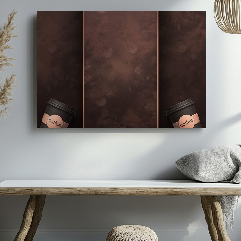 Reproduction d'art numérique sur toile à thème, "Cozy Coffee", H 9 po x l 12 po