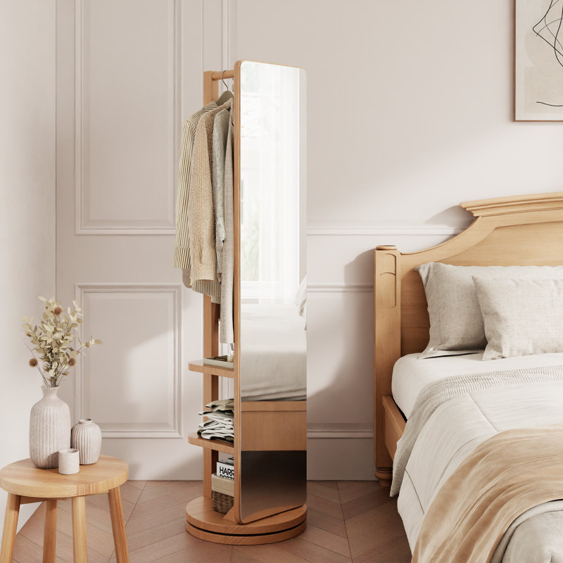 Miroir pleine grandeur Aevah, H 65,7 po x l 15,75 po x P 11,81 po, Pivotant, Naturel