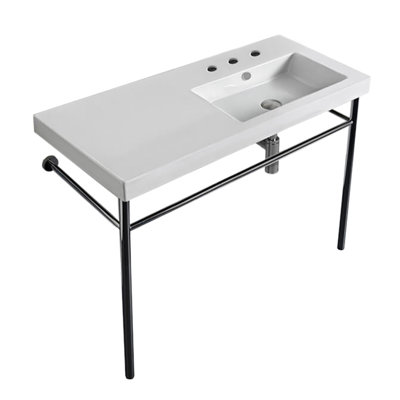 Ceramica Tecla By Nameeks Condal 17.72'' White Ceramic Rectangular Bathroom Sink with Overflow