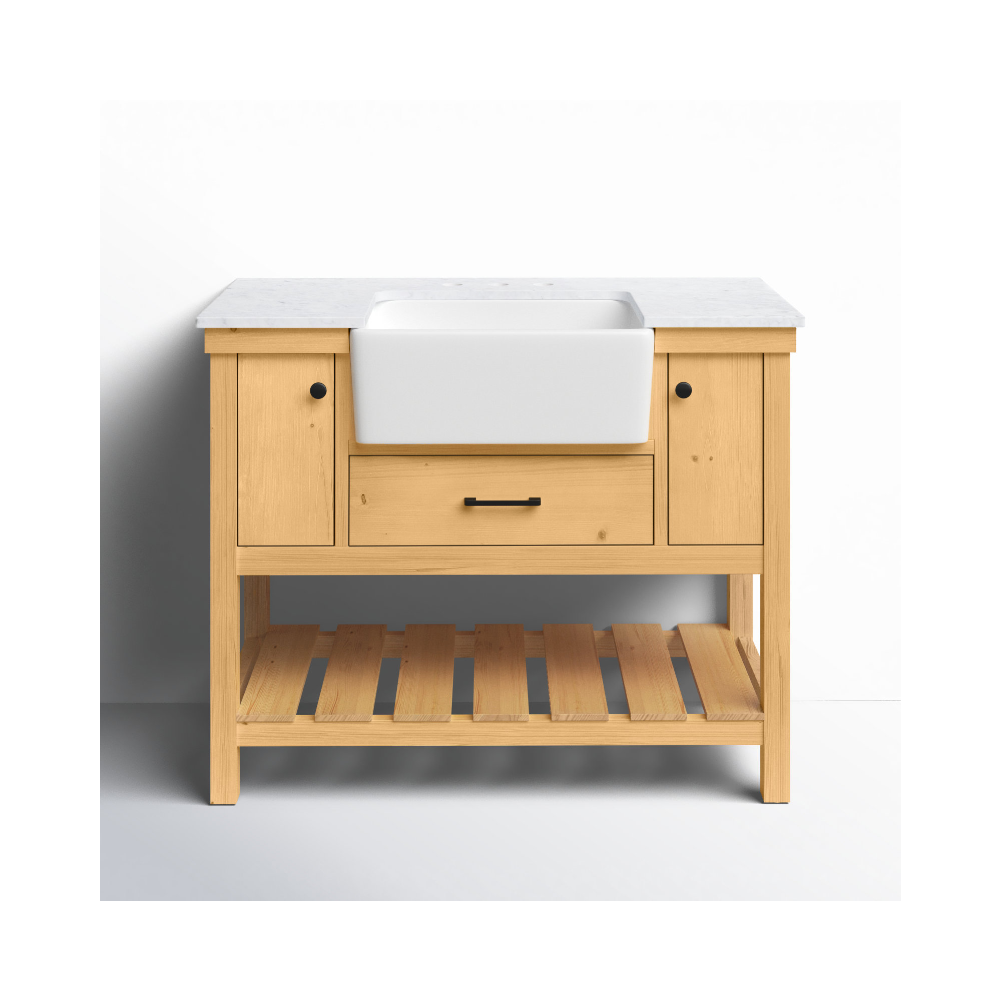 Pelaghia 42'' Single Bathroom Vanity, Natural Wood