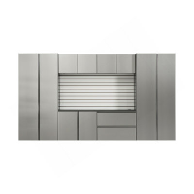 Metallic Grey Garage Cabinet Set A (7-Piece)