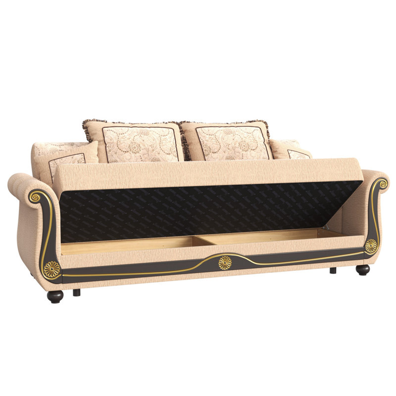Canapé-lit rembourré avec rangement Primenest Timberline, Beige