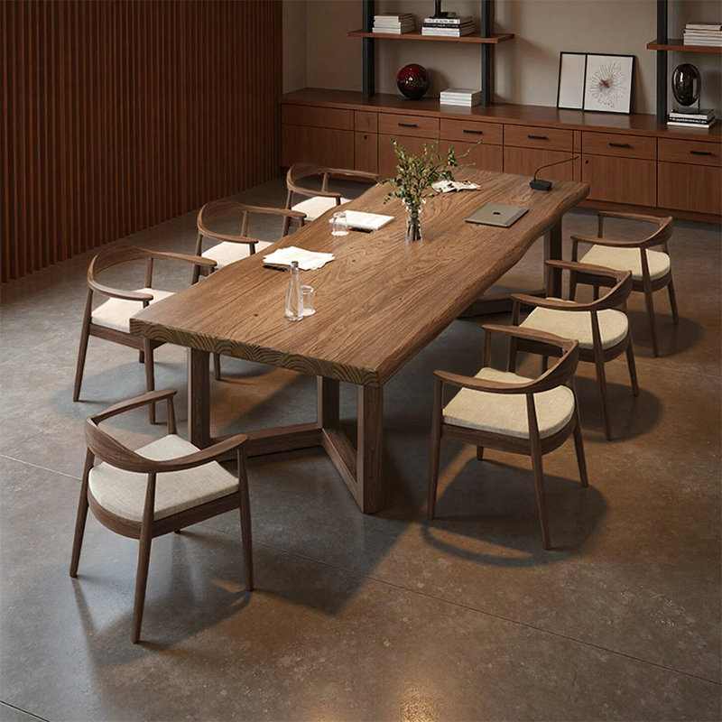 Ensembles de tables de conférence simples en bois massif haut de gamme, H 29,52 po x L 78,74 po x l 35,43 po