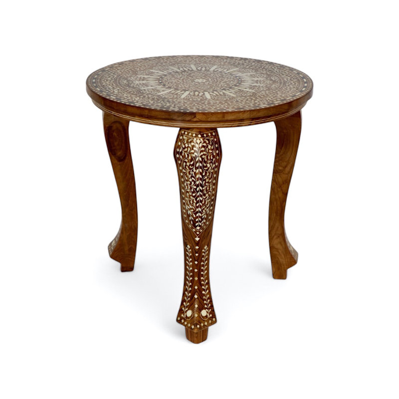 Indian Bone Inlay Round Table