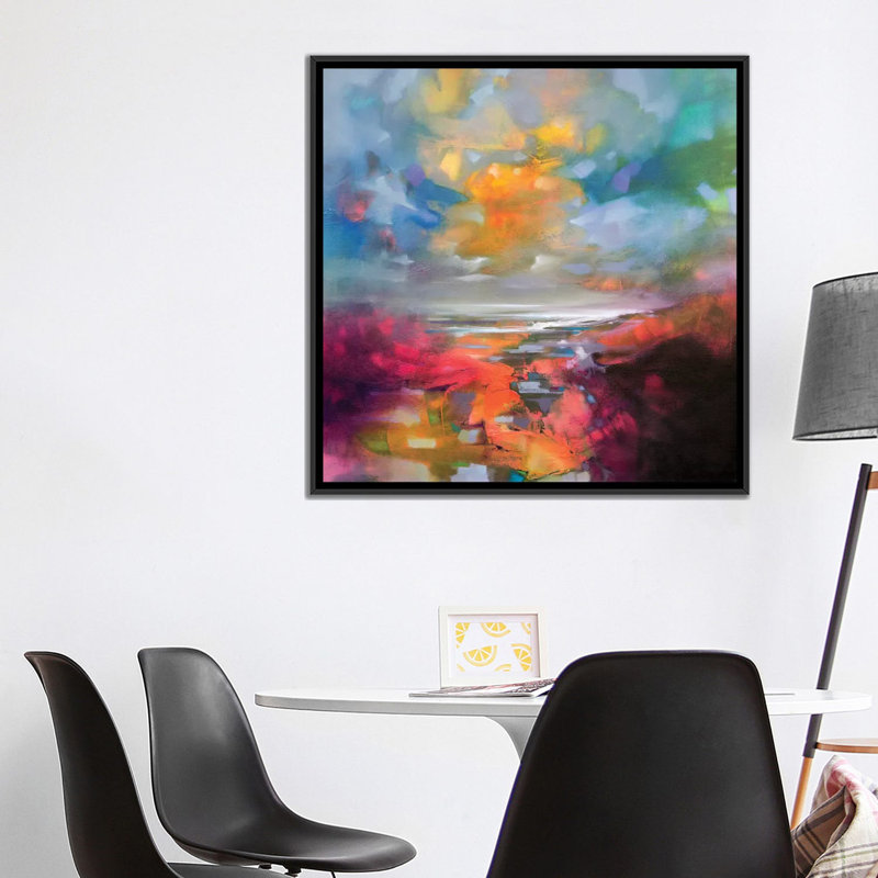 « Warmth Prevails », reproduction sur toile, H 18 po x l 18 po x P 1,5 po, Toile avec cadre noir, Pas de tapis