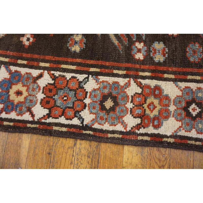 Tapis kazak brun antique Tribal Primitive