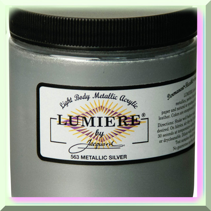 Metallic Fabric Paint 8oz Silver