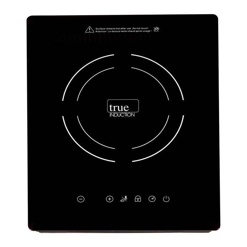 True Induction TI-1B 12-inch Single Burner Black Ceramic-Glass Induction Cooktop 1750W 858UL Cert.