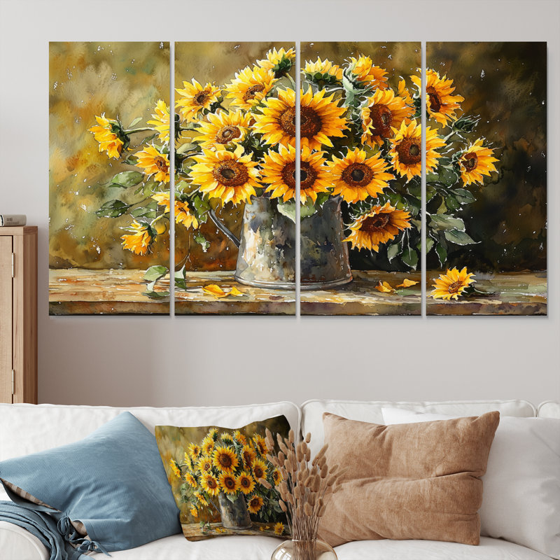 Du Douglas - Assortiment de bouquets - Ensemble d'art mural traditionnel, H 28 po x l 48 po, 4