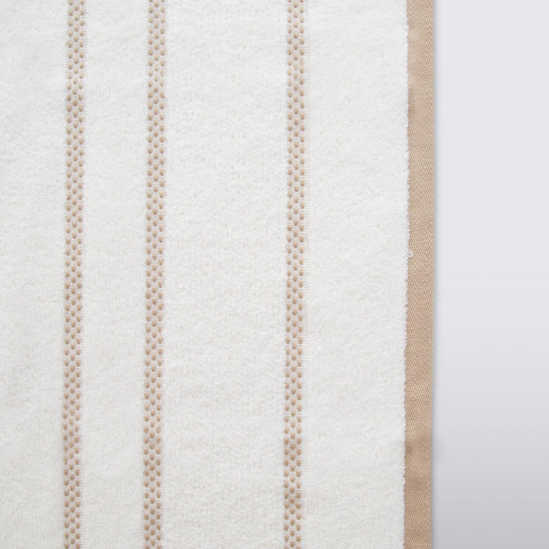 Serviette de bain Gerda simple, Beige / Blanc
