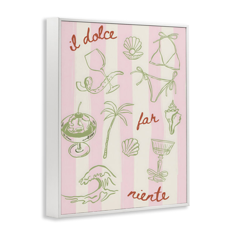 «Il Dolce Far Niente Beach Saying Giclee», conception par The Prints Vibe, 20 x 16, Coastal White Giclee Framed