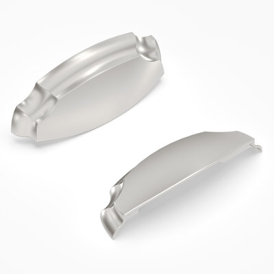 Veranda Collection Cup Pull - 3" & 3-3/4" Center to Center Cabinet Pull Satin Nickel - Traditional Hardware for Drawers & Cabinets