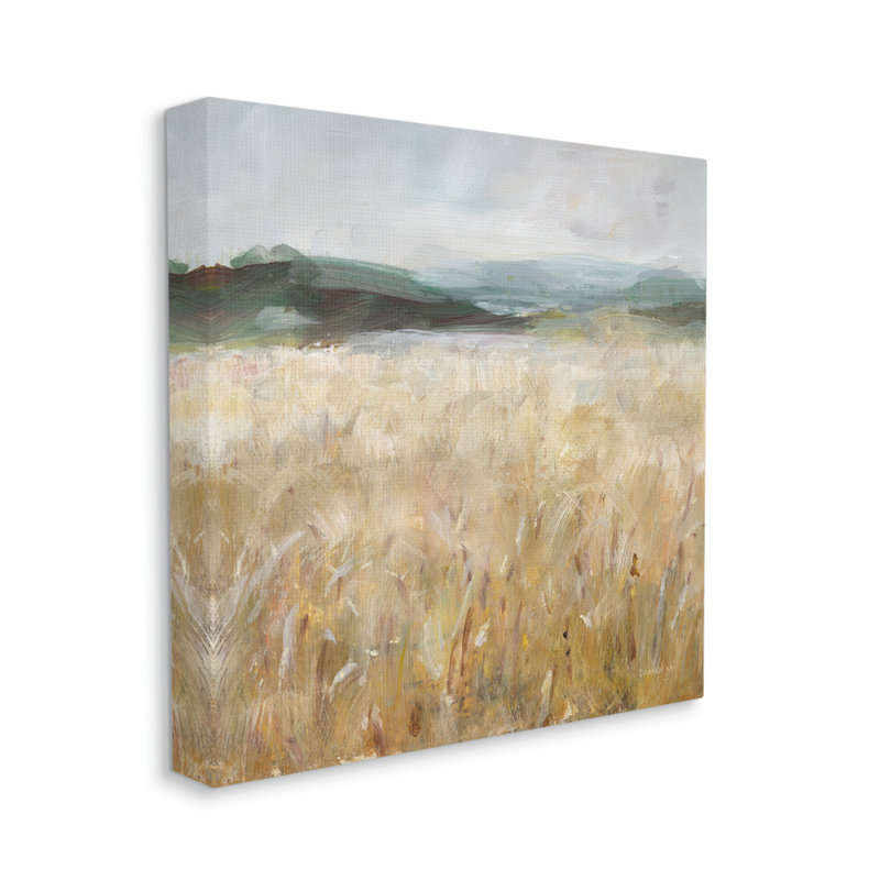 Paysage de champ de blé sur bois par Danhui Nai, H 30 po x l 30 po x P 1,5 po