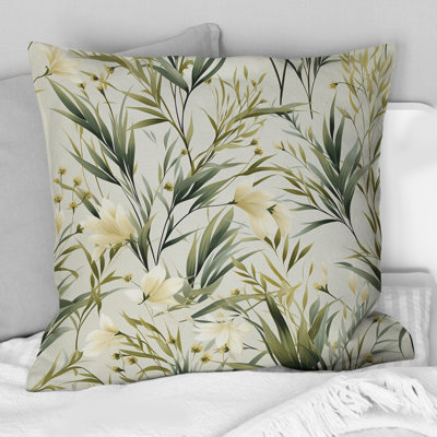 Coussin Green Grassland Meadows I - imprimé botanique