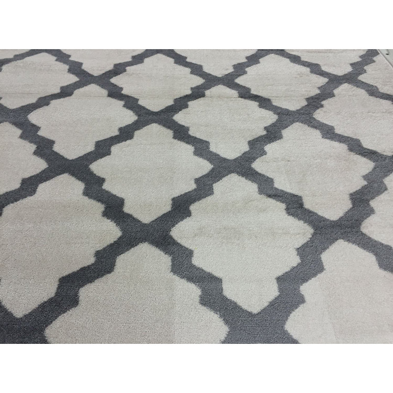 Tapis géométrique de zone blanche Alpes, Rectangle 7 pi 10 po x 9 pi 10 po