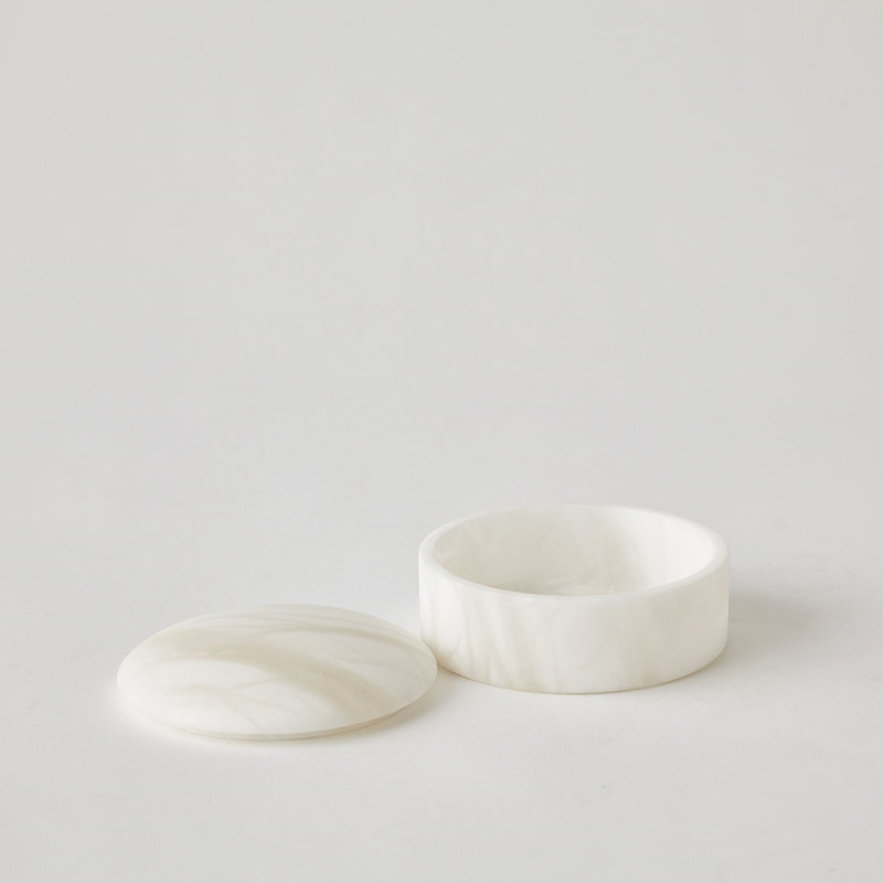 Gala Alabaster Canister-Short, White