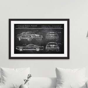 'Mustang Shelby Design' Framed Painting Print