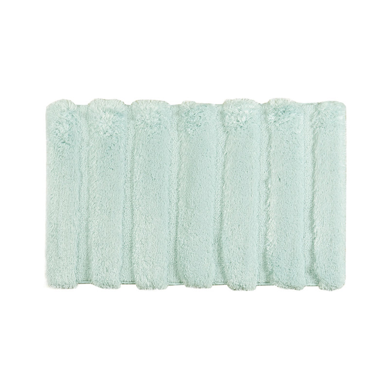 Tapis pour salle de bain, 21 po x 34 po, rayé, doux, décoloré et décoloré, envers antidérapant, facile d'entretien 21 po x 34 po, filé à 100%