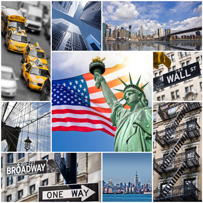 "New York City", collage sur toile par Delpixart, impression