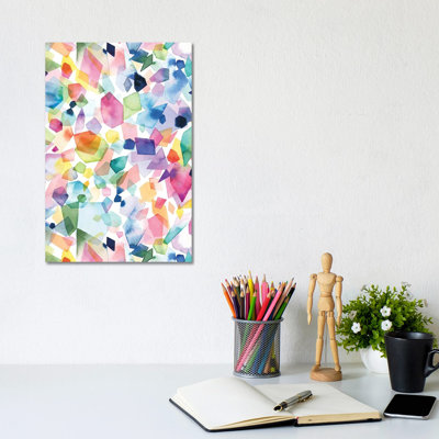 Watercolour Crystals Agates And Gems - Wrapped Canvas Art Prints - Wrapped Canvas Gallery-Wrapped Canvas Giclée