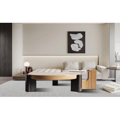 Table basse ronde en bois massif ZMZ