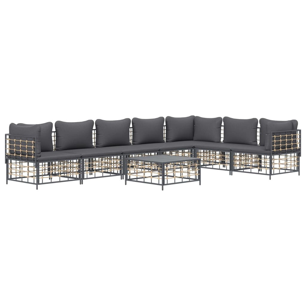 6-Sitzer Lounge-Set Sanket aus Polyrattan mit Polster