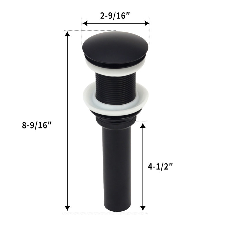 Pop-up Bathroom Sink Drain, Matte Black