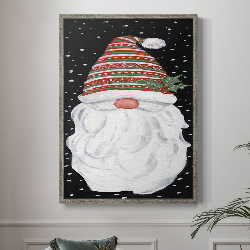 Winter Home Gnome Framed Print - Solid Wood