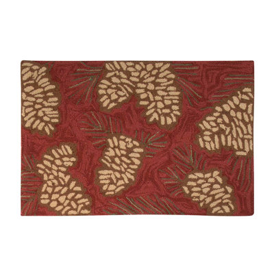 Tapis crocheté Millwood Pines Pinecone