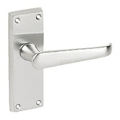 12 Pairs Victorian Lever Latch Handle in Brushed Chrome with Fittings