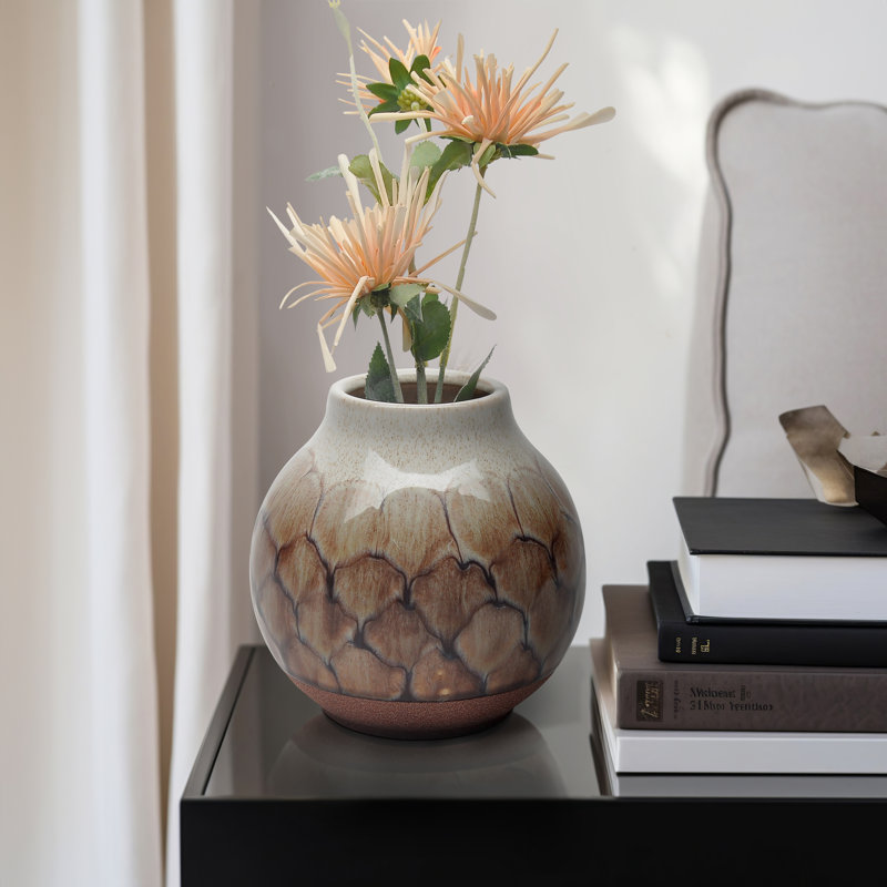 Chambre Isabella - Charming Ceramic Vase, Multi-color Perfect for Home Decor, Elegant Vases Collection, 6" H x 6" W x 6" D