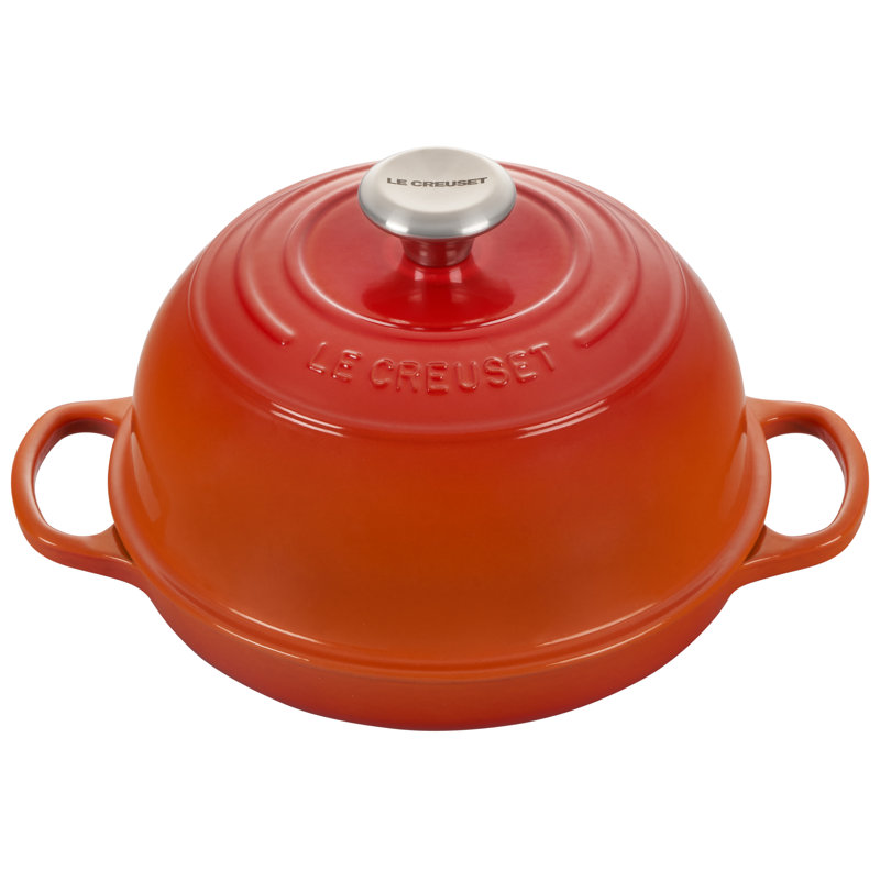 Le Creuset Signature Enameled Cast Iron 1.75 Qt. Bread Oven with Lid, Flame