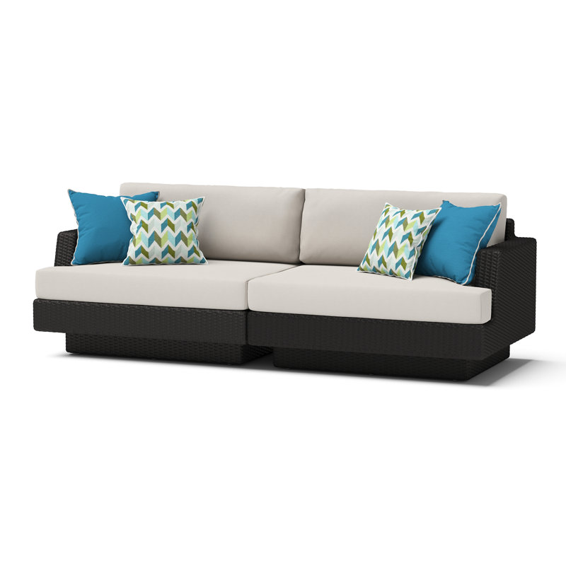 Ehrenfried 96" Outdoor Sofa, Espresso Frame/Dove Gray