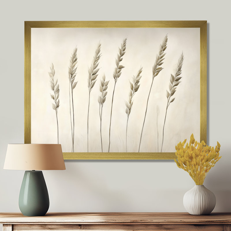 Art mural de salon Meadow Whispers, 16" H x 32" W, Encadrement doré