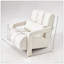 Chaise d'appoint rembourrée en tissu de lin-314989748