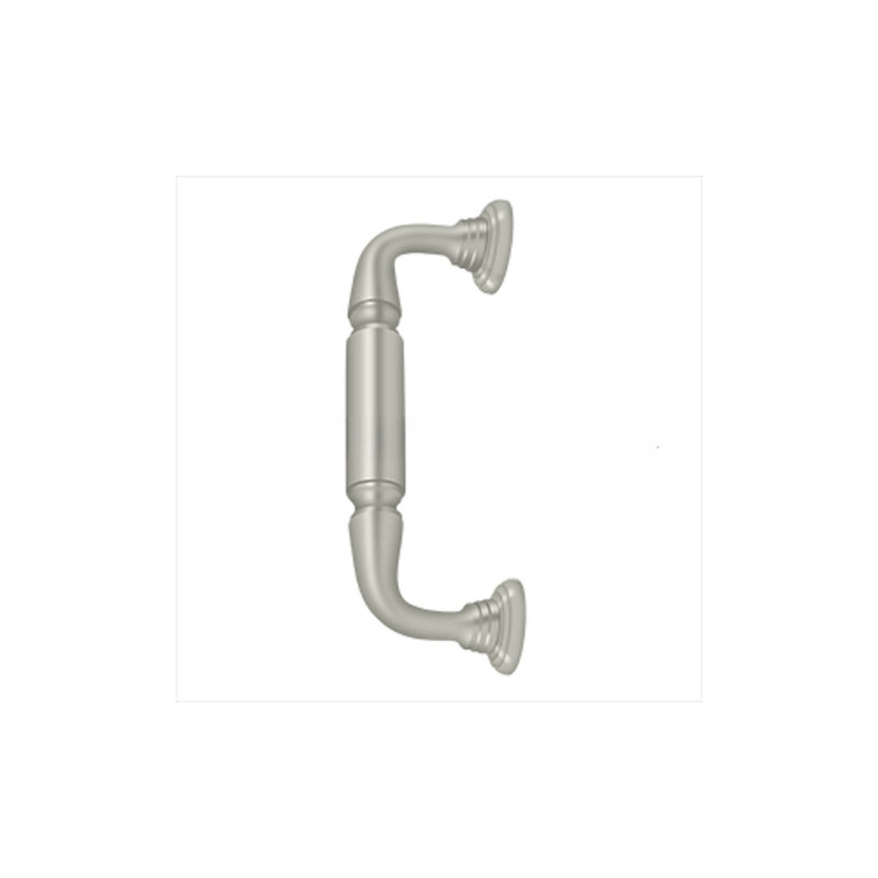 Poignée de porte 8-7 / 8 po avec rosette et finition centre à centre en nickel satiné Deltana DP2576U15, Nickel brossé