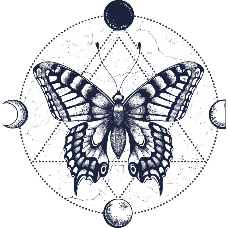 Viridian Butterfly Design - Wrapped Canvas Print, 91 cm H x 91 cm W x 3.8 cm D