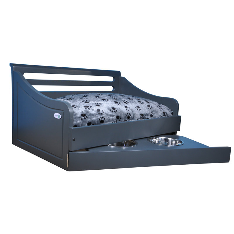 Canapé pour chien en bois Hardesty Paws, Petit (l 15,16 po x P 22,44 po x H 15,35 po), Gris charbon